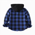 thumbnail image 4 of YIWULA Boy Button Down Shirt Kid Flannel Shirt Toddler Buffalo Plaid Shirt Boys Long Sleeve Father Son Shirt(18-24 Months,Blue), 4 of 7
