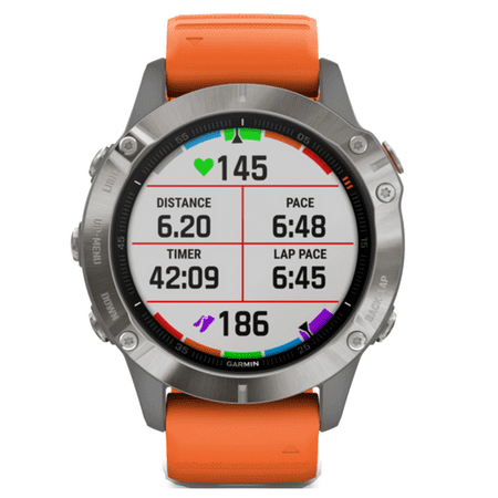 Garmin Vivoactive Fēnix® 6 Titanium 47mm Ember Orange Silicone Smart Watch