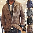 thumbnail image 5 of Suéter nuevo de otoño e invierno para hombre, chaqueta de punto con solapa retro, suéter tipo cárdigan, ropa para hombre, 5 of 5