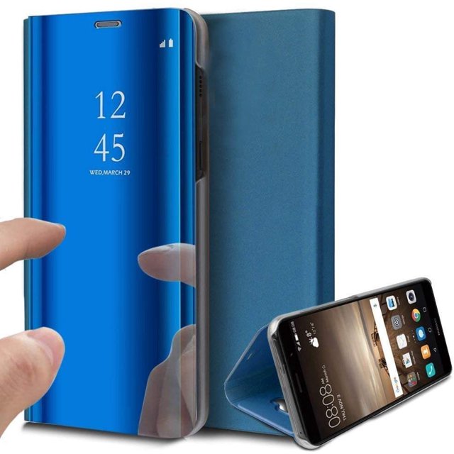 Étui Compatible avec Samsung Galaxy Note 10 Pro Note 10 Plus Miroir Étui de Téléphone Mobile Étui en Cuir Étui à Rabat Pare-Chocs Pc Transparent Fonction Support et Fermeture Magnétique Étui en Cuir Étui de Protection