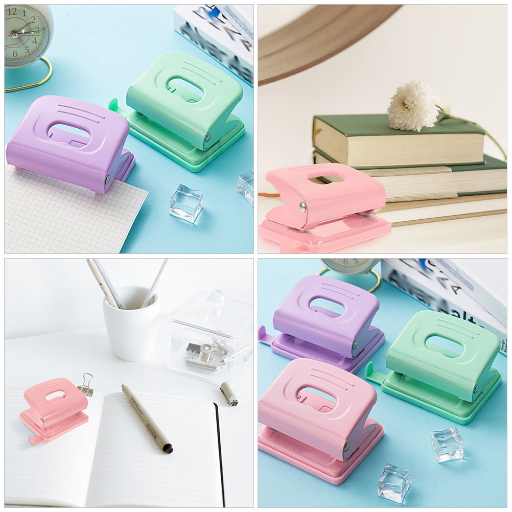 HOMEMAXS 2pcs Loose Leaf Hole Puncher Paper Sheets Hole Maker Manual Hole Punch For Office Two Hole Punch