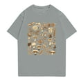 thumbnail image 3 of NAMTYQX Graphic Tees Men Pattern Cozy Lounge Cool Light Plus Size Crewneck Casual Baggy Short Sleeve Mens Hawaiian Shirts Short Sleeve Gray Size 3XL, 3 of 5