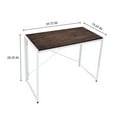 thumbnail image 3 of YEAR COLOR Home Office Folding Desk, Brown Desk Top with White Legs, 3 of 6