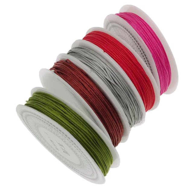 Cuerda de fabricación de joyería 5 de cuerda de nudo chino cola de macramé de cuerda cuerda de jade línea 0,8 mm , do, 0.8mm do Magideal Cuerda de fabricación de joyería
