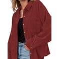 thumbnail image 3 of Fantaslook Women Corduroy Shirts Shacket Jacket Casual Long Sleeve Button Down Blouses Tops, 3 of 8