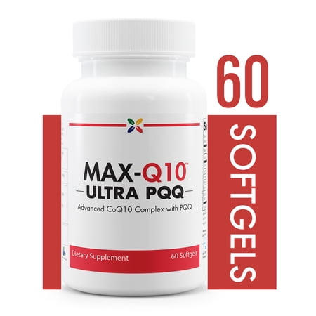 Stop Aging Now - MAX-Q10 ULTRA CoQ10 with BioPQQ - Advanced CoQ10 Complex with PQQ - 60 Softgels