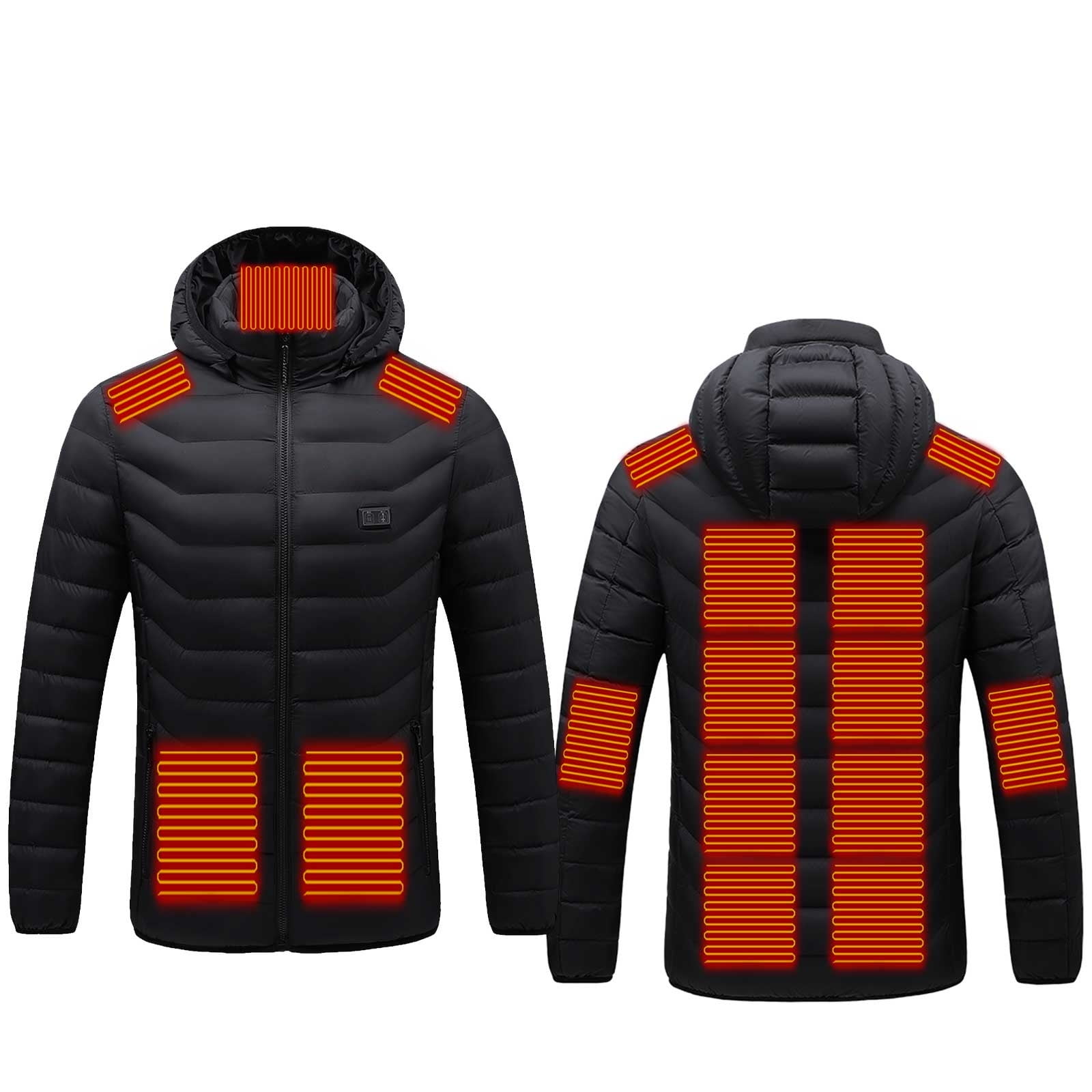 Heated Hooded Jacket for Men Women USB Charging Electric Body Warmer ...