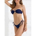 thumbnail image 2 of DARING DIVA Women's Metal Ring Bandeau Bikini Set X-Small Dark Blue, 2 of 6