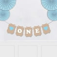 thumbnail image 2 of Inkdotpot Pre-Assembled Rustic Kraft Bunting Flags Birthday Bunting Wall Decor One Birthday Banner DIY Party Supplies, 2 of 8