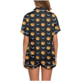 thumbnail image 5 of Fatuov Halloween Pajama Set for Women 2-Piece Pjs Cute Ghost Pumpkin Halloween Print Short Sleeve Button-Down Shirt and Short Loungewear Set Sleepwear, 5 of 5