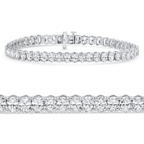 Pompeii 10Ct Oval Cut Diamond Tennis Bracelet 7" 14k White Gold Lab Grown (EF,VS)