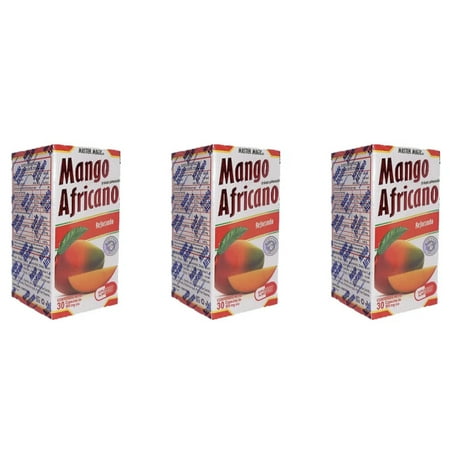 Mango Africano Natural Weight Loss Dietary Supplement 30 Capsules 500mg (3 PACK) Suplemento dietético de pérdida de peso natural Mango Africano 30 cápsulas 500 mg (paquete de 3)