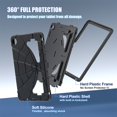 thumbnail image 6 of Kids Case for Samsung Galaxy Tab A9+ 11.0" 2023 SM-X210 / SM-X215 / SM-X216 with Pencil Holder, Lightweight Shockproof Stand Anti-Slip Rugged Silicone PC Case Cover for Boys Girls, Black, 6 of 8