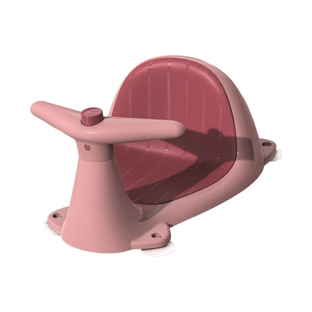 Asiento de baño para bebé, juguetes de lavado con diseño de volante con succión para niños y niñas mayores de 6 meses Rosado