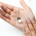 thumbnail image 5 of Freshwater Pearl Pendant with Black Onyx and Moissanite - Floral Inspired Pendant, 10K Yellow Gold, 5 of 7