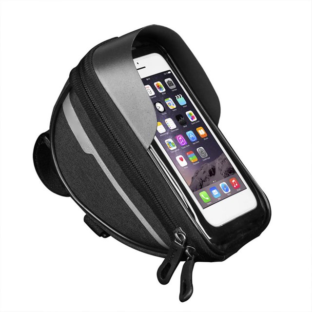 yingyy Waterproof Bike Phone Mount Holder Pouch Bag Reflective Universal Rear Handlebar Pouch Transparent Touchable Case