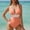 Orange, variant on $10 & under One Piece Swimsuit Women Tummy Control Bathing Suits Slimming Modest Color Block Swim Suits 2025 V Neck Swimwear Orange XL