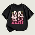 thumbnail image 4 of Shirts For Girls 14-16 Girls Spring Summer Casual Short Sleeve T Shirt Easter Bunny Alphabet Printed Round Neck Comfortable Children's Wear Black, 8-9 Years, 4 of 4