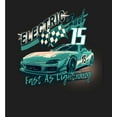 thumbnail image 2 of Car Fanatic Electric Fast Teal Sports Car Black Adult Crew Neck Long Sleeve Tee-Medium, 2 of 3