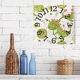 thumbnail image 6 of Dinosaur and Kiwi Wall Clock Square Silent Non Ticking Battery Operated Clock for Home Bathroom Kitchen Bedroom Living Room, 6 of 8