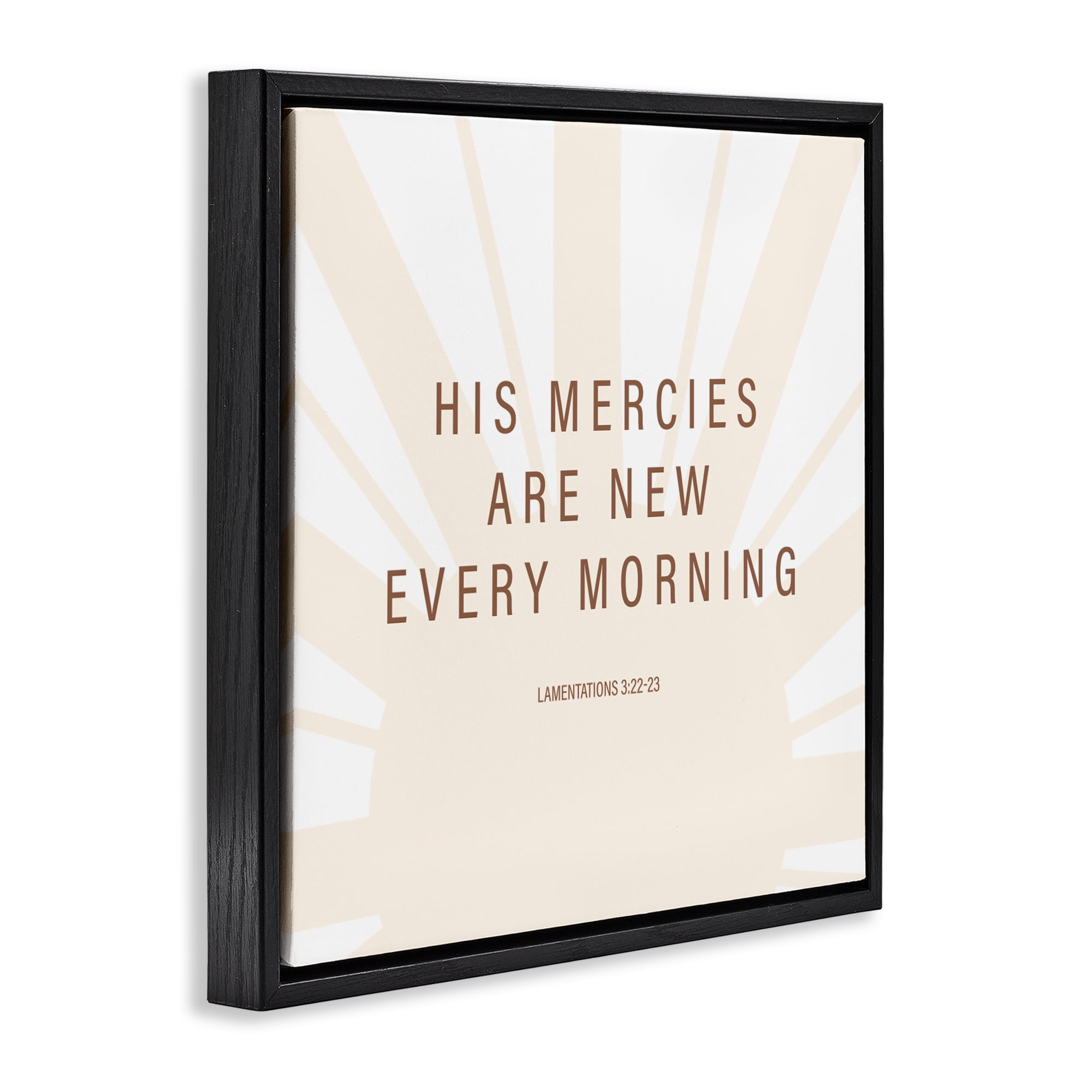 Stupell Industries His Mercies Are New Black Framed Floater Canvas Wall Art, design by SD Graphics Studio