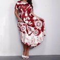 thumbnail image 4 of Ruimatai Robe Décontractée Grande Taille pour Femmes Manches Courtes Col Rond Été Fluide Confortable Élégante Imprimée Plage Fête T-Shirt Robe, 4 of 7