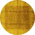 thumbnail image 1 of Ahgly Company Indoor Round Oriental Yellow Industrial Area Rugs, 5' Round, 1 of 4
