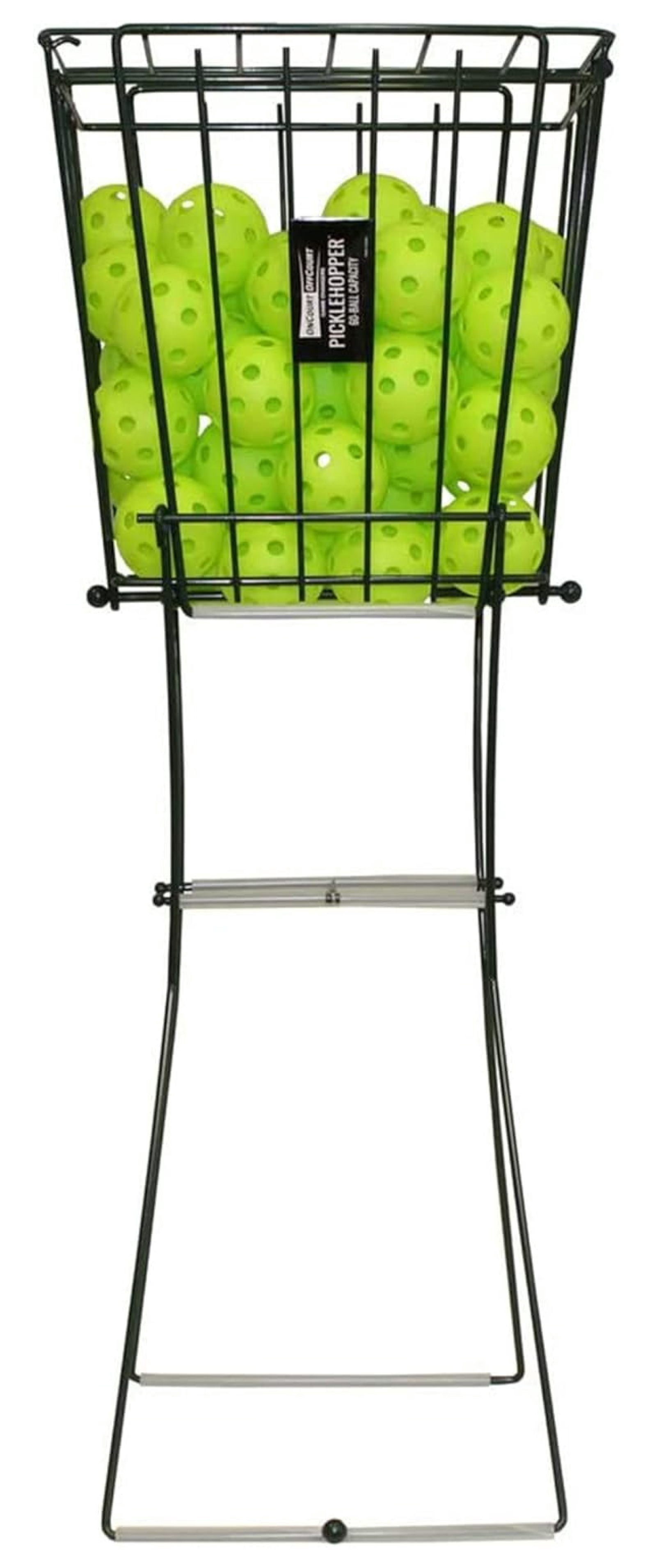 Picklehopper 60 - Pickleball Basket | Holds and Picks Up 60 Balls | EZ Glide Bar Provides Effortless Ball Pick-Up | No Tool Assembly | Picks Up All Types of Pickleballs