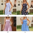 thumbnail image 6 of Baywell Women's Summer Casual Square Tie Pocket Sleeveless High-Waisted Dress S-XXL, 6 of 9