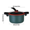 thumbnail image 2 of Darzheoy Nonstick Ceramic Coated Sauce Pan with Lid, Crock Pot with Twist & Lock Handles, Micro Pressure Cooker Versatile Cookware for Stovetops, Easy to Clean, 2 of 6