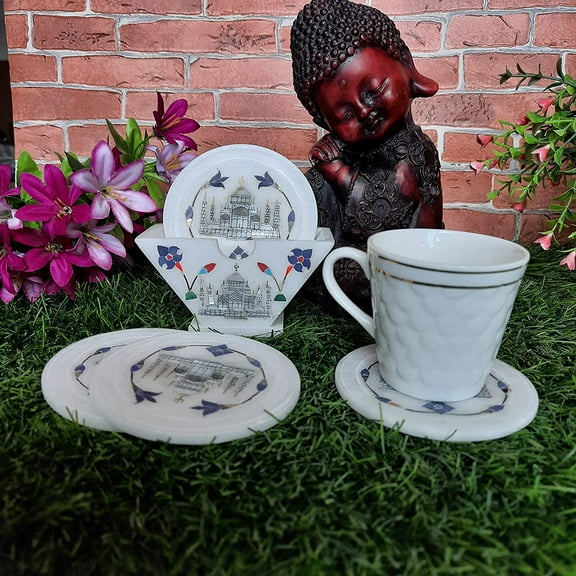 Home Gifts For Drink & Barware Marble Coasters, Teapot coaster Set