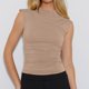 thumbnail image 2 of Camiseta sin mangas de cuello medio para mujer, para el verano, corte ajustado, color liso, poliéster y spandex, estilo juvenil, tallas S-XL, 2 of 8