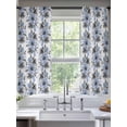 thumbnail image 2 of Blue Floral Sheer Curtains 72 Inch Length 2 Panels Set Window Treatments, Abstract Watercolor Flower Leaf Plant Rod Pocket Semi Curtains for Living Room/Bedroom/Kitchen Décor, 104"W x 72"L, 2 of 7
