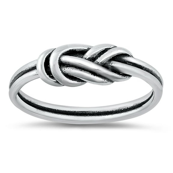 Elegant Love Knot Infinity Ring .925 Sterling Silver Band Jewelry Female Male Unisex Size 6