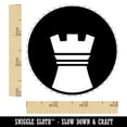 thumbnail image 2 of Chess Piece White Rook Self-Inking Rubber Stamp Ink Stamper - Lime Green Ink - Small 3/4 Inch, 2 of 7