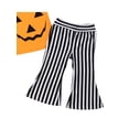 thumbnail image 5 of 1-6T Toddler Baby Girl Halloween Clothes Set Smil Face Ruffle Sleeve Shirt Top +Flare Pants Outfit, 5 of 7