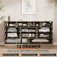 thumbnail image 5 of 12 Drawer Wood Dressers for Bedroom, Wooden Dressers for Adult Bedroom, Modern TV Stand Dresser for 65 inch TV, 61" Wide Chest of Drawers for Living Room, Closet, Hallway, 5 of 9