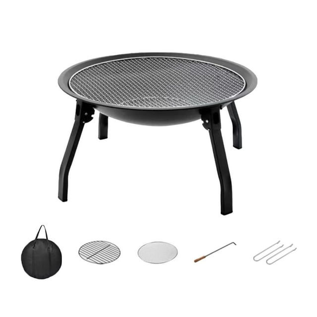 Parrilla de carbón para exteriores, hoguera de leña para Picnic, jardín y Patio 6 piezas Zulema Pozo de fuego ardiente