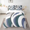 thumbnail image 2 of Castle Fairy Abstract Stripes 7-Piece Twin Bedding Sets for Teens,Minimalist Geometric Bedding Comforter Set,Green Blue Breathable Sheet Sets,Microfiber Bedroom Decor, 2 of 8