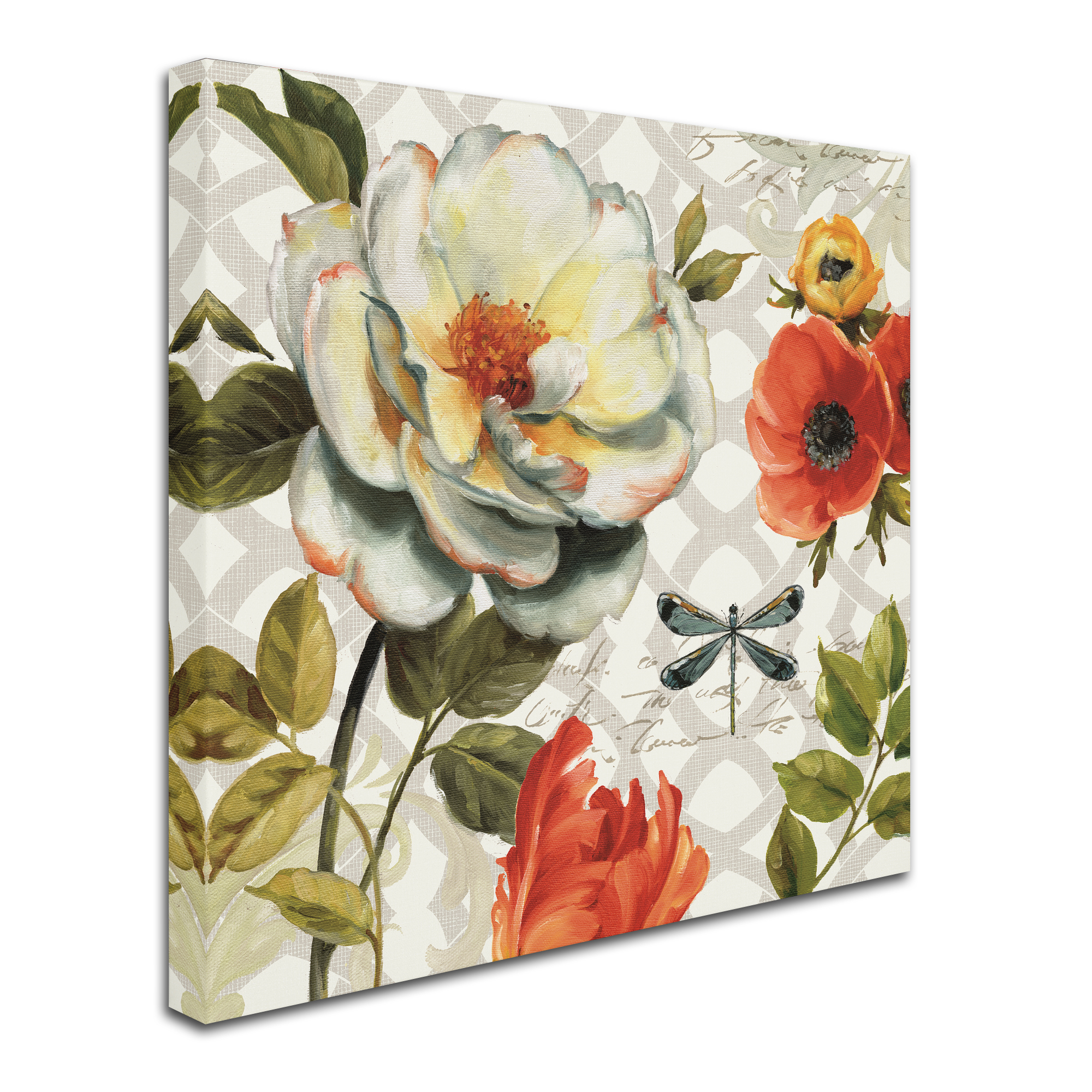Trademark Fine Art 'Floral Story II on Grey' Canvas Art by Lisa Audit