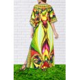 thumbnail image 5 of HAPPY BAY Women's Summer African Beach Maxi Slit Dresses Caftan Loungewear Dashiki Print Casual Cover up Caftans for Women 2X-3X Neon Green, Abstract, 5 of 5