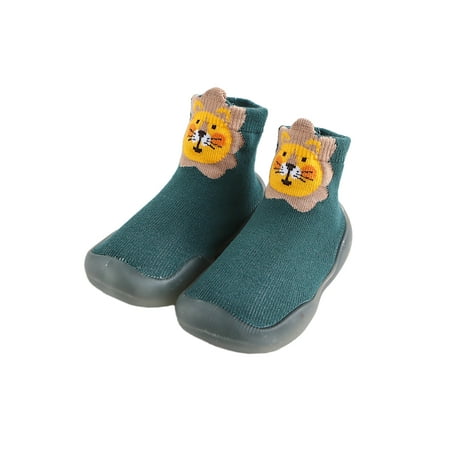 

Daeful Newborn First Walker Boots Soft Sole Sock Slippers Anti Collision Crib Boot Lightweight Breathable Floor Slipper Indoor Outdoor Bootie Dark Green 6C