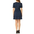 thumbnail image 3 of Allegra K Women's Dots Print Square Neck Ruffle Hem Above Knee Casual Dress, 3 of 6