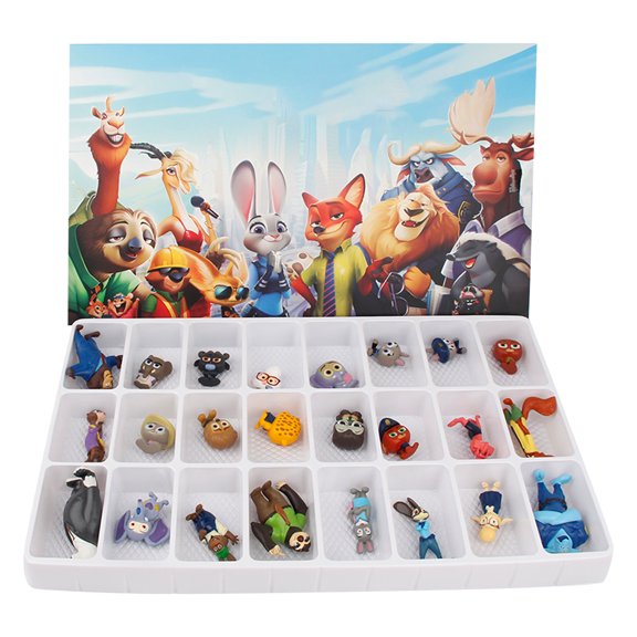 2025 New Zootopia 2 Figures Advent Calendar 2025,24 Days Christmas Countdown Calendar of Cute 3D Collectible Zootopia Character Doll Surprises,Holiday Countdown Birthday Gift Set for Zootopia 2 Fans