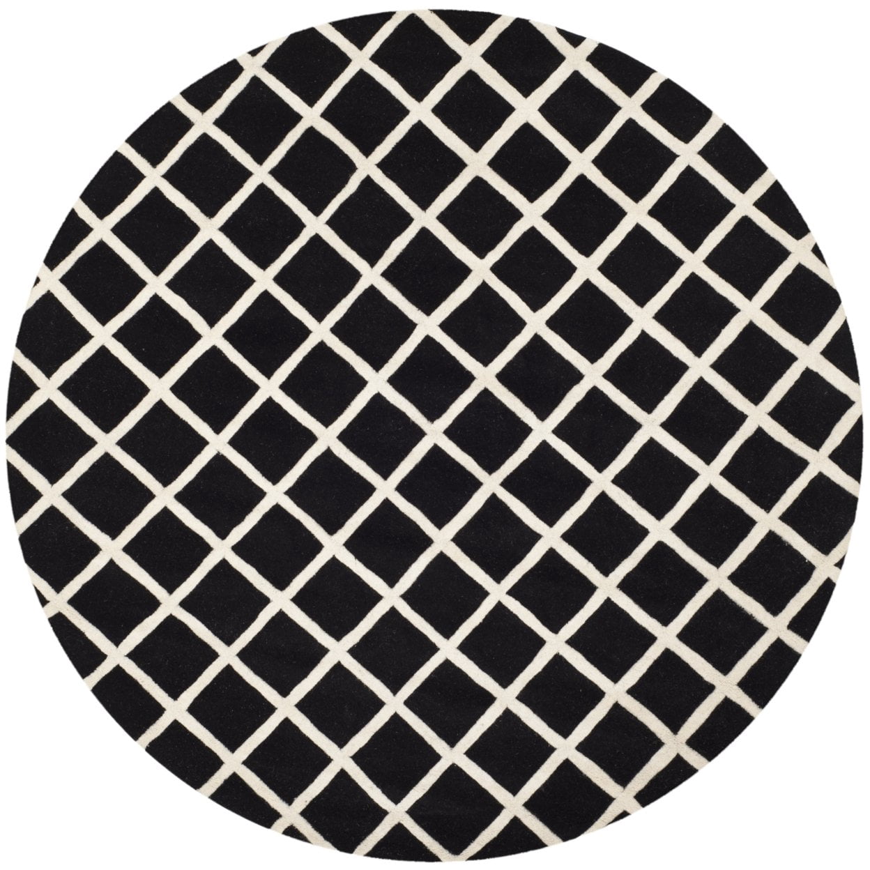SAFAVIEH Chatham Jahn Geometric Diamonds Wool Runner Rug, Black/Ivory, 2'3" x 7'
