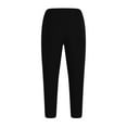 thumbnail image 5 of YUGYXL Men's Big and Tall Cotton Linen Pants Elastic Waist Drawstring Straight Pants with Pockets Outdoor Casual Pants Black XL, 5 of 6