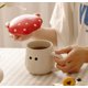 thumbnail image 5 of Linda Taza De Seta Con Tapa,Cubierta Y Ojos De Paraguas Esmaltados Hechos A Mano,Tazas De Leche De Cerámica Mate De Seguridad,Taza De Té Amanita Muscaria De 12oz., 5 of 5