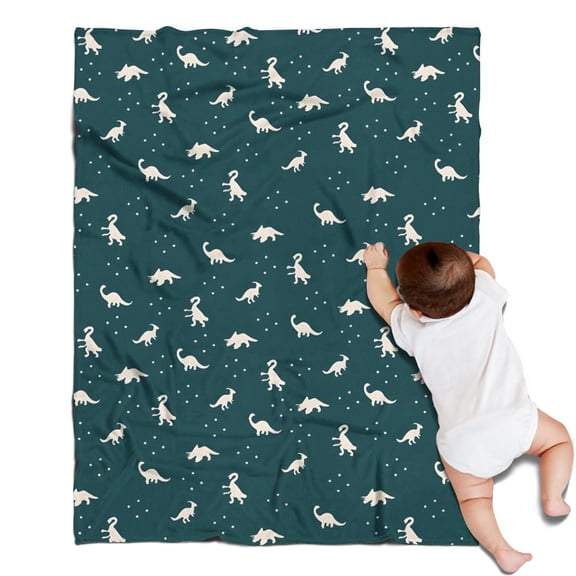 DarkGreen Dinosaurs Pattern Blanket,Comfortable Soft Flannel Throw Blanket,All Season,Warm Lightweight Blankets for Sofa Bed Couch Living Room Chair,30"x40"