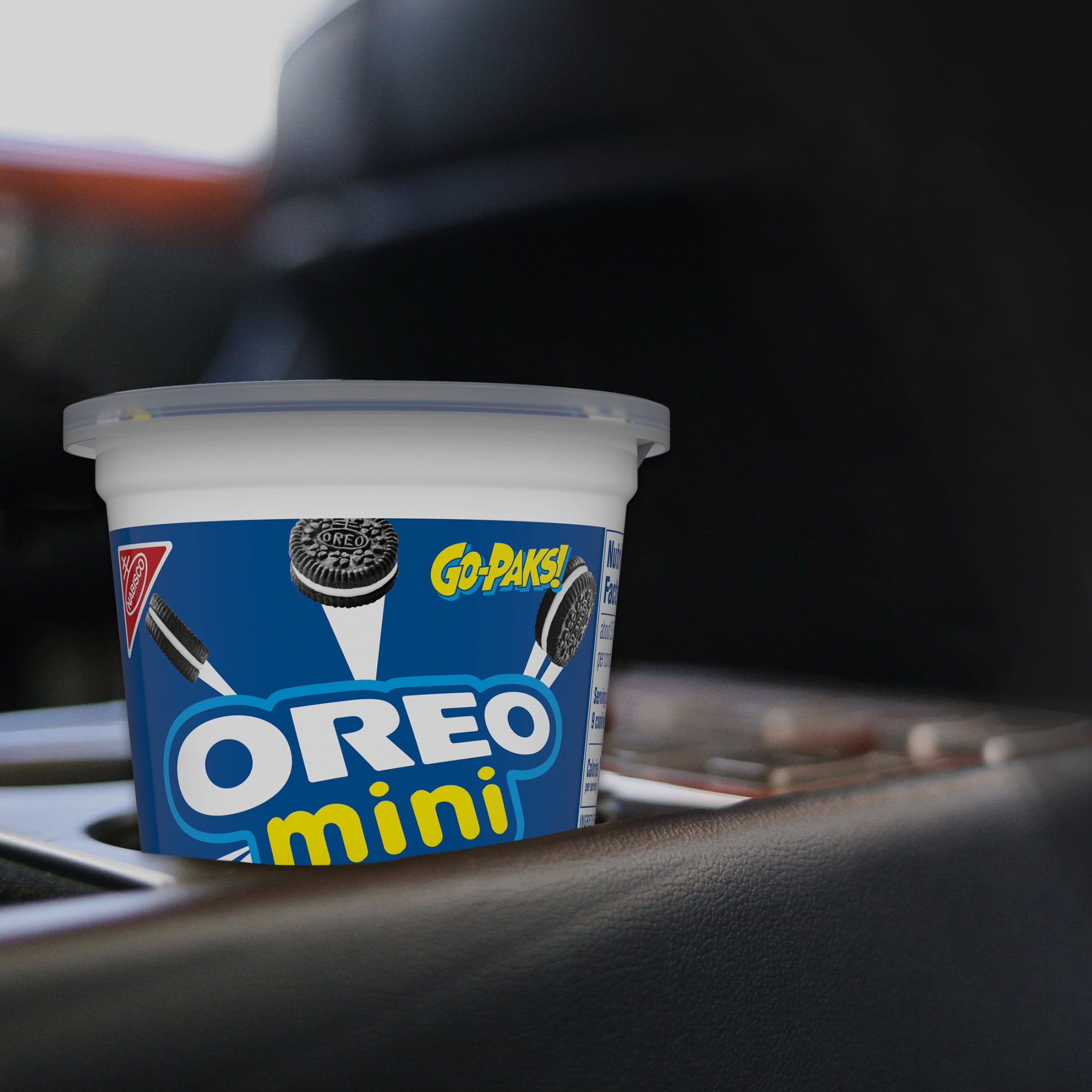 OREO Mini Chocolate Sandwich Cookies, Go-Paks, 3.5 oz Cup (Pack of 8)