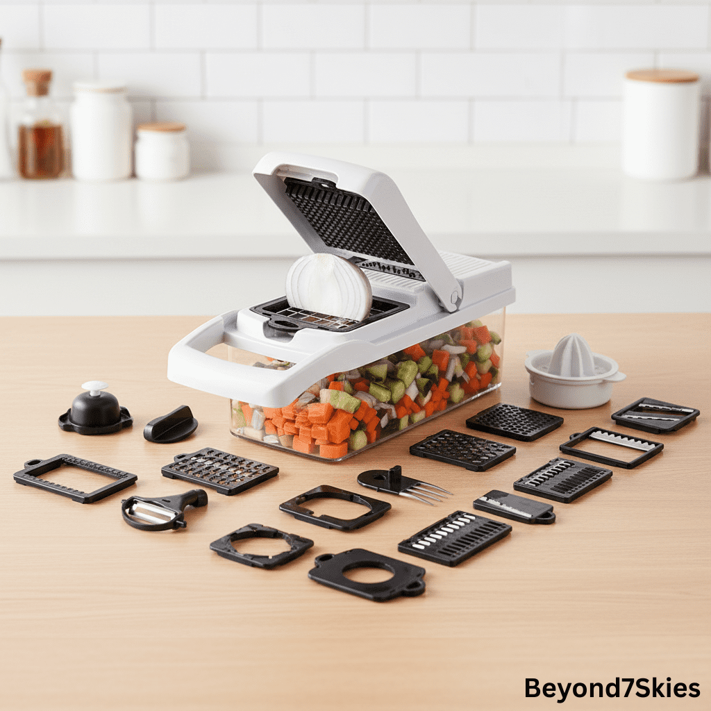 MegaChef 10-in-1 Multi-Use Kitchen Machine: Salad Spinner, Slicer